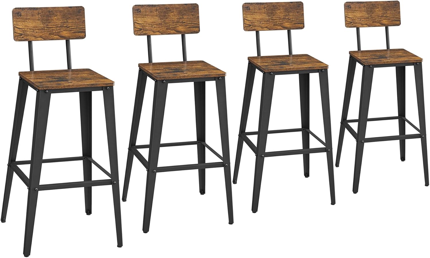 Industrial Style Bar Stools Set of 4