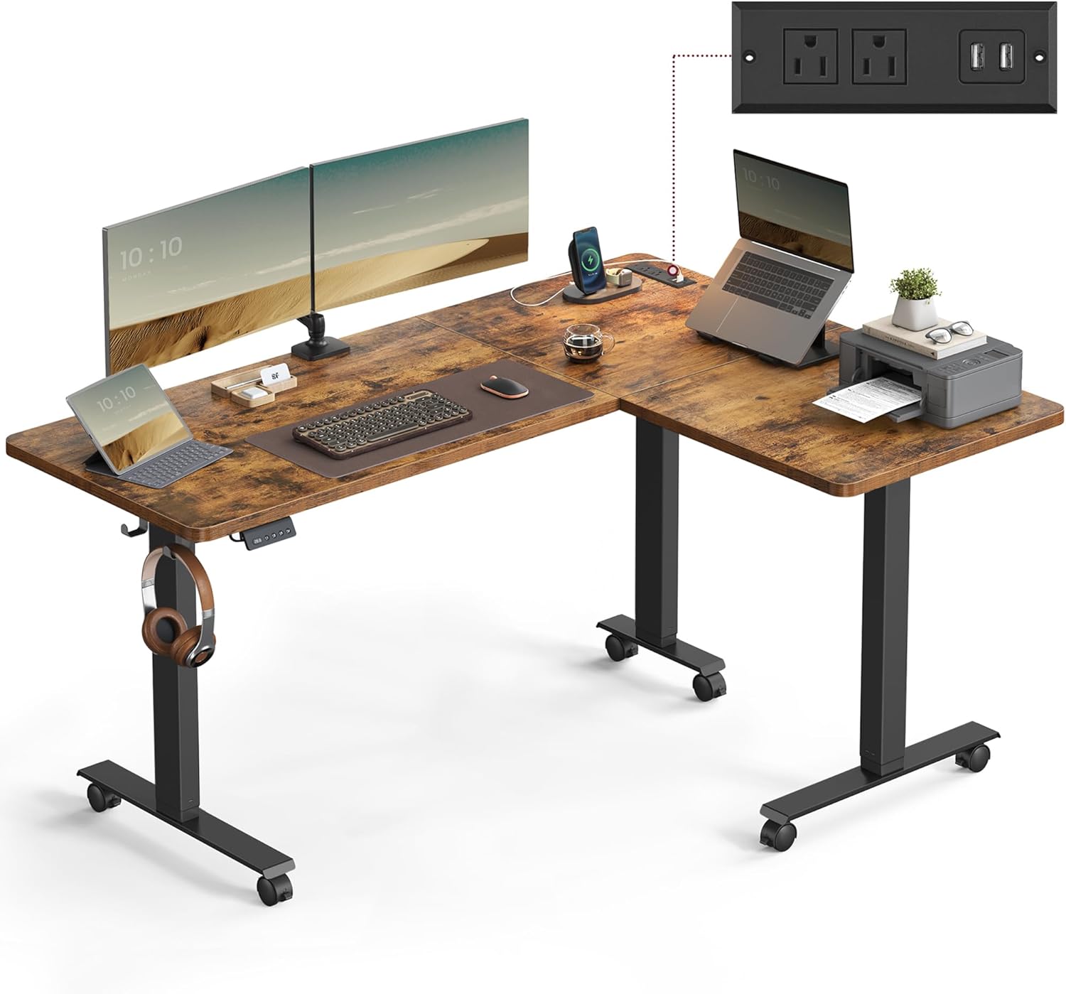 Electric Standing L-Shaped Desk