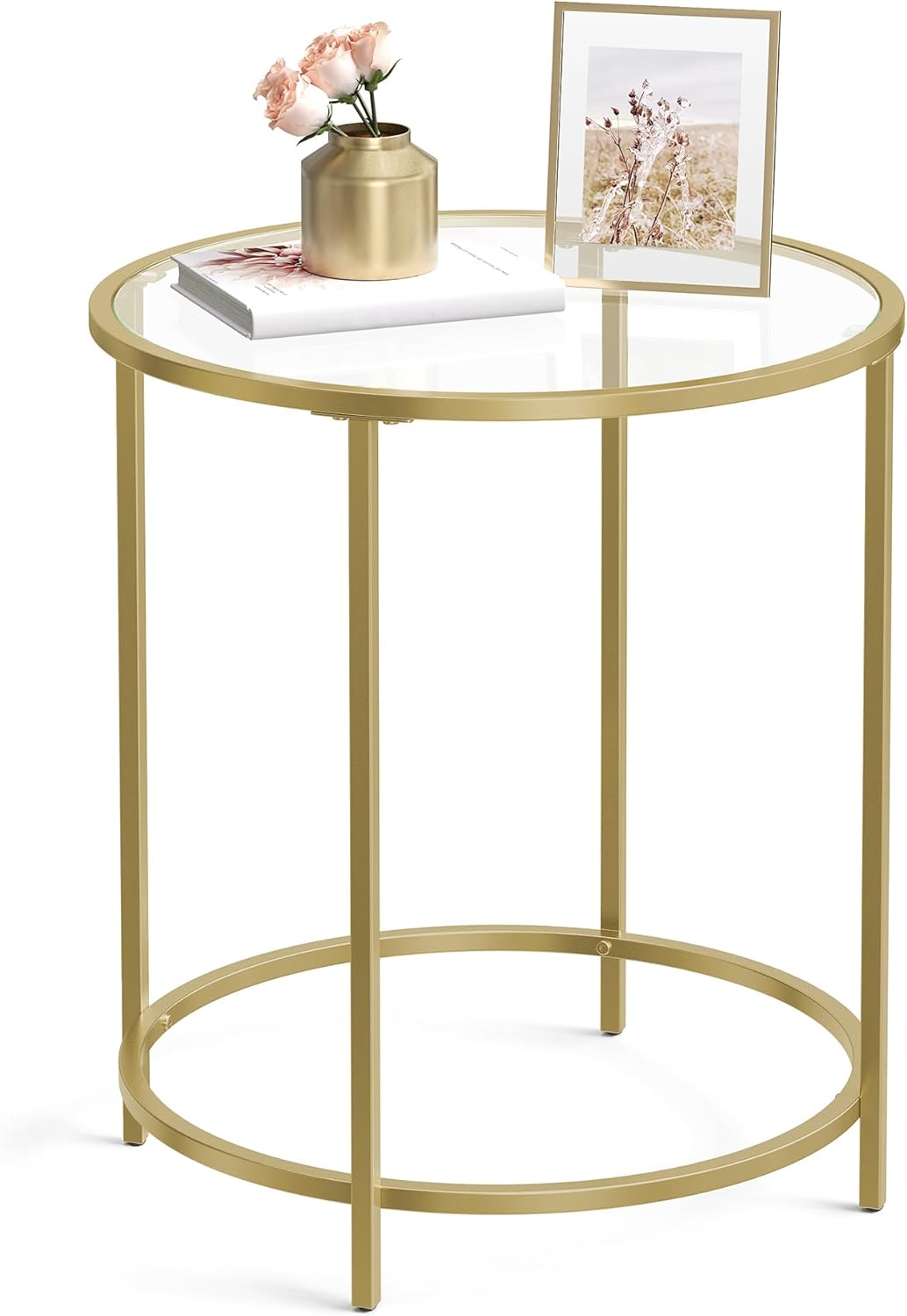 Gold Glass End Table