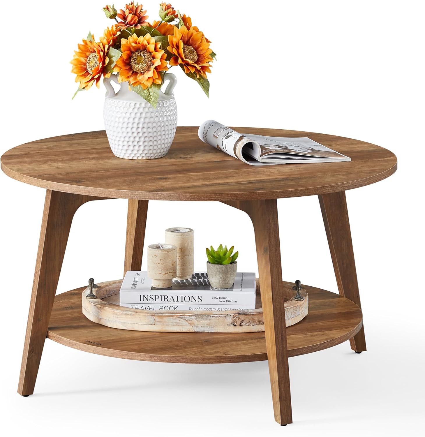 Round Coffee Table with Storage