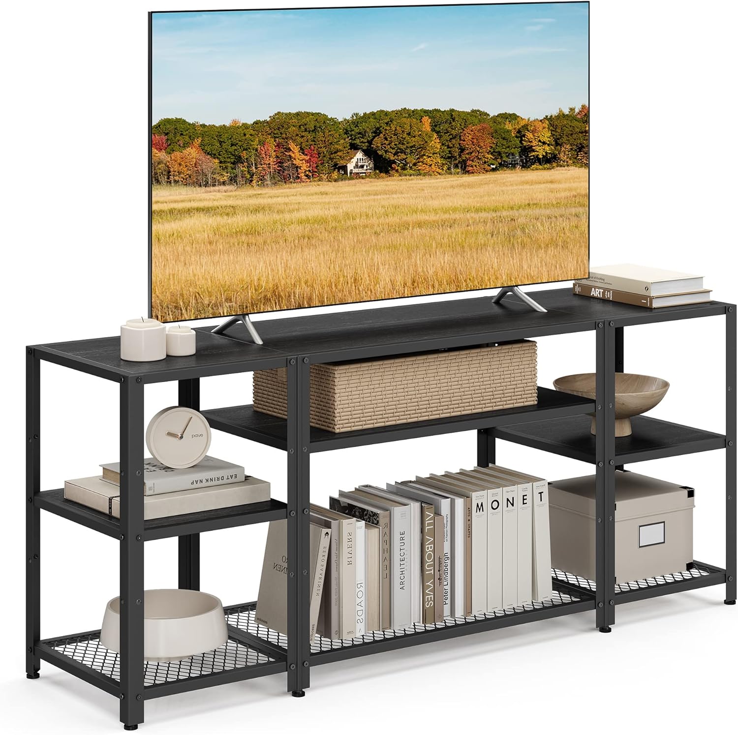 Industrial TV Stand in Black